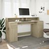 vidaXL Bureau met LED-verlichting 160x55x91 cm hout sonoma eikenkleur