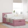 vidaXL Bed poef met matras en LED's 80x200 cm fluweel roze