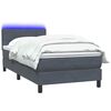 vidaXL Boxspring met matras en LED fluweel donkergrijs 80x220 cm