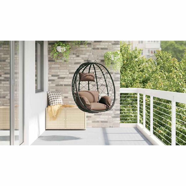 vidaXL Hangende ei-stoel Koffiebruin 91.5 x 60 x 110 cm poly rattan