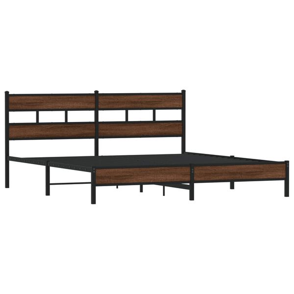 vidaXL Bedframe zonder matras metaal bruin eikenkleur 193x203 cm