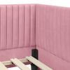 vidaXL Hoekbedframe met hoofdeinde Roze 90 cm x 200 cm Fluweel