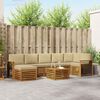 vidaXL Sofa-Sets 8 pcs Natuurlijk en Beige Massief Acaciahout