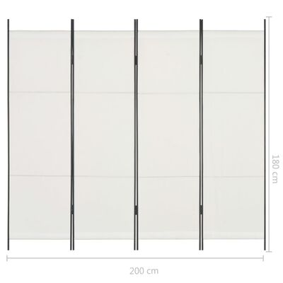 vidaXL Kamerscherm met 4 panelen 200x180 cm wit