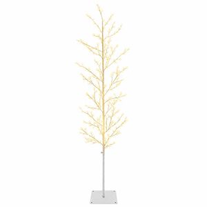 vidaXL Micro berken kerstboom Wit 20 x 20 x 180 cm Staal 459 LED's