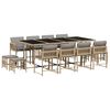 vidaXL 13-delige Tuinset met kussens poly rattan gemengd beige