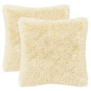 vidaXL Kussensloop 2 pcs HEERLEN Cr&egrave;mekleurig 30 x 30 cm PV Fleece