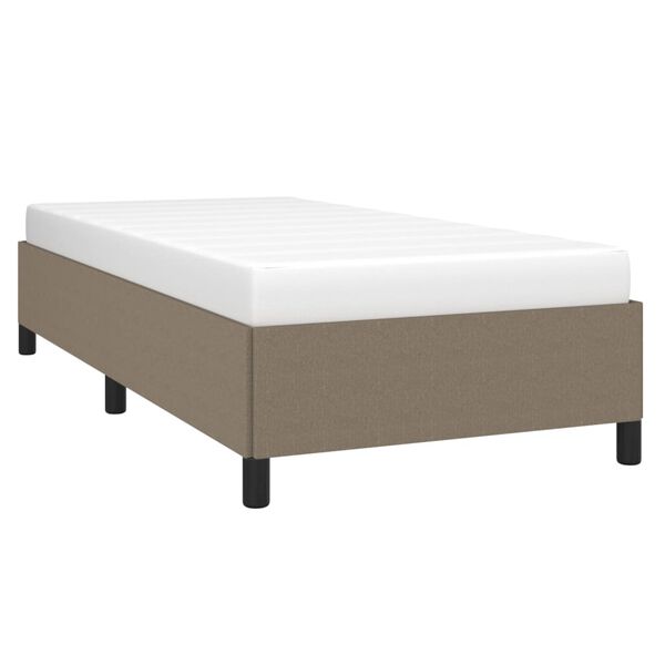 vidaXL Bedframe zonder matras 90x200 cm stof taupe