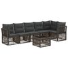 vidaXL Tuinbankenset 7 st Grijs poly rattan