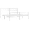 vidaXL Bedframe met hoofd- en voeteneinde metaal wit 183x213 cm