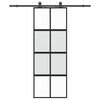 vidaXL Schuifdeur met beslagset 76x205 cm gehard glas zwart