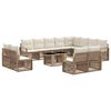 vidaXL Tuinbankenset 13 st Beige en Cr&egrave;me Wit poly rattan