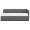 vidaXL Hoekbedframe met matras Donkergrijs 90 x 200 cm Stof