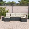 vidaXL Tuin Sofa Set met kussen met opslag 6 pcs Zwart poly rattan