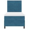 vidaXL LED Box Spring Bed met matras Donkerblauw 90 x 190 cm Fluweel
