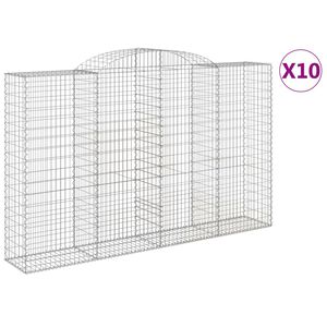vidaXL Schanskorven 10 st gewelfd 300x50x180/200 cm ijzer