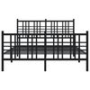 vidaXL Bedframe met hoofd- en voeteneinde metaal zwart 140x200 cm