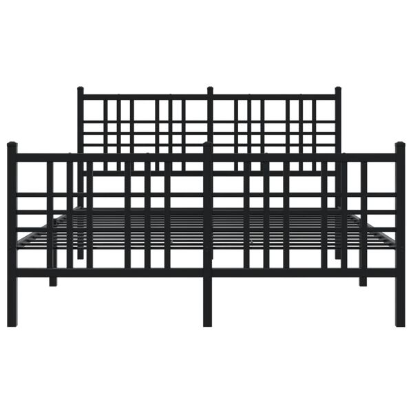 vidaXL Bedframe met hoofd- en voeteneinde metaal zwart 140x200 cm