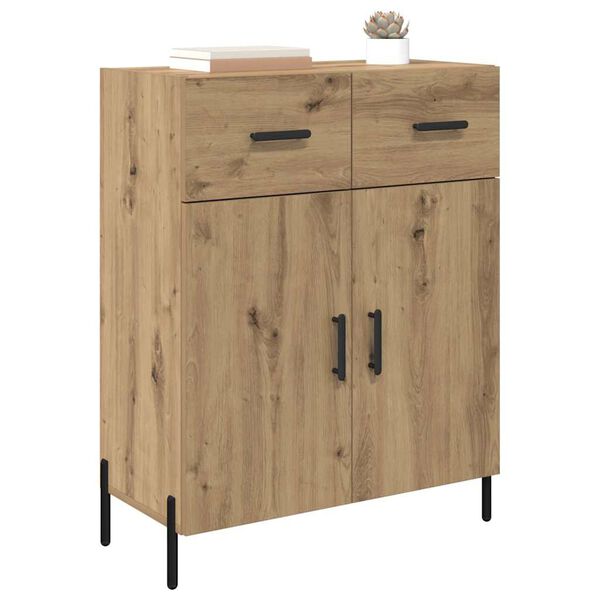 vidaXL Dressoir met lade Artisan Eiken 69,5 x 34 x 90 cm Bewerkt hout