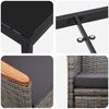vidaXL Tuin eettafelset met kussen 7 pcs Grijs poly rattan