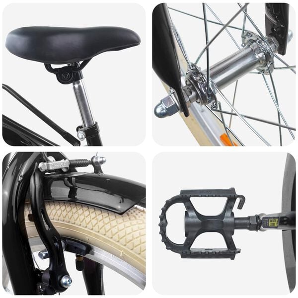 vidaXL Kinderfiets 20 Inch voor 6-11 jaar oud Zwart