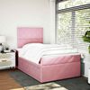 vidaXL Boxspring met matras fluweel roze 120x200 cm