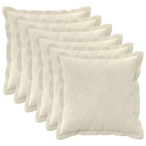 vidaXL Kussensloop 6 st HOUTEN Cr&egrave;mekleurig 30 x 30 cm
