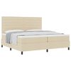 vidaXL Boxspringbed met matras met hoofdeinde Cr&egrave;me 200 x 200 cm Stof