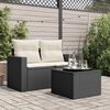 vidaXL Tuintafel met glazen blad zwart 55x55x37 cm poly rattan