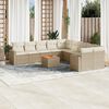 vidaXL 11-delige Tuinset met kussens poly rattan beige