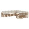 vidaXL Buiten bankenset 11 pcs Natuurlijk en Cr&egrave;me Wit Polyester