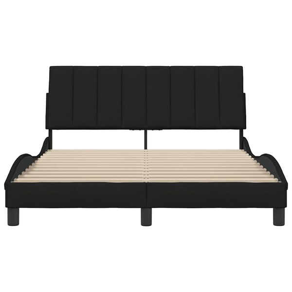 vidaXL Bedframe zonder matras "Hanko" stof zwart 140x200 cm