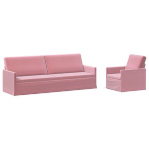 vidaXL Bankstel 2 pcs Roze fluweel
