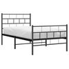 vidaXL Bedframe met hoofd- en voeteneinde metaal zwart 90x190 cm
