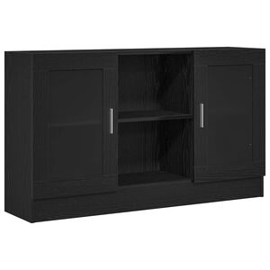 vidaXL Dressoir Zwart Eiken 120 x 30,5 x 70 cm Bewerkt hout