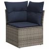 vidaXL Tuin Sofa Set met kussen 9 pcs Grijs en Marineblauw poly rattan