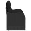 vidaXL Tuinbank met kussen Zwart 121 x 62 x 69cm poly rattan