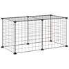 vidaXL Huisdierenkooi met 8 panelen 35x35 cm staal zwart