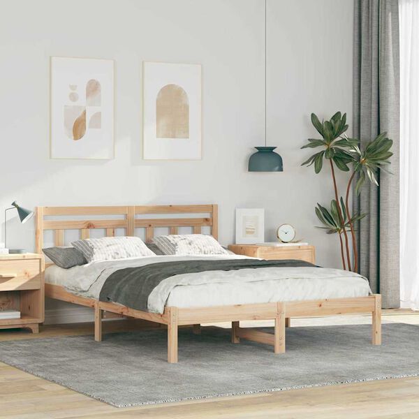 vidaXL Bedframe Bruin 120 x 190 cm Massief grenenhout