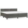 vidaXL Boxspring met matras fluweel donkergrijs 200x200 cm