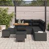 vidaXL Tuinbankenset met kussen 8 pcs Zwart poly rattan