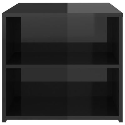 vidaXL Bijzettafel 50x50x45 cm spaanplaat hoogglans zwart