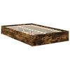 vidaXL Opslag bed met lade Gerookt eiken 120 x 200 cm Bewerkt hout