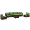 vidaXL 7-delige Loungeset met kussens poly rattan bruin