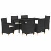 vidaXL Tuin eettafelset 7 st Zwart poly rattan
