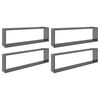 vidaXL Wandschap kubus 4 st 100x15x30 cm bewerkt hout hoogglans grijs