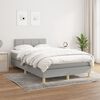 vidaXL Boxspring met matras stof lichtgrijs 120x190 cm