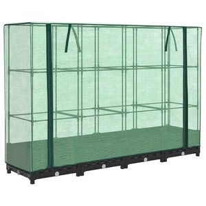 vidaXL Verhoogde plantenbak met kashoes rotanlook 160x40x123 cm