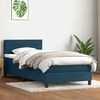 vidaXL Boxspring met matras fluweel donkerblauw 80x220 cm