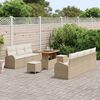 vidaXL Tuinbankenset met kussen 10 pcs Beige poly rattan